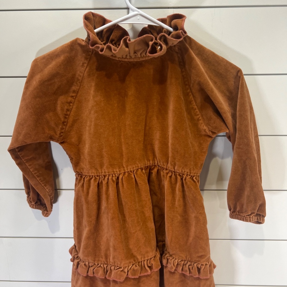 Beet World Dress Girls Fall Dress Orange Ruffle